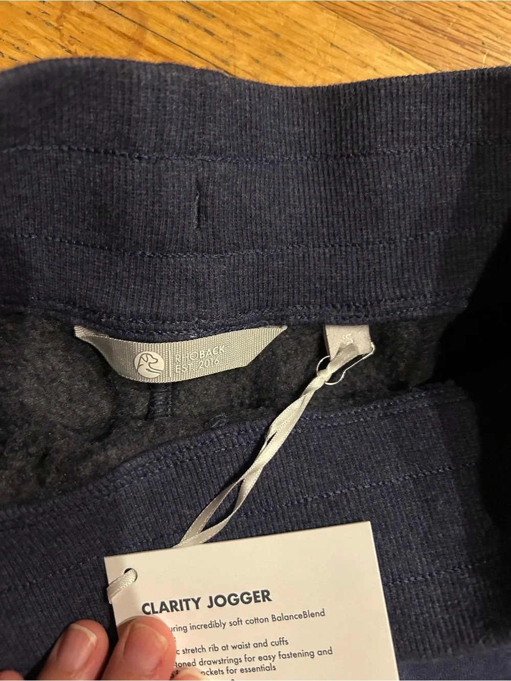 Rhoback Navy Blue clarity Jogger Sweatpants with Drawstring
